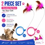2-Pack Wearable Feather Cat Toy Collars