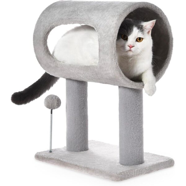 20.5 in Cat Tree with Tunnel Bed & Scratching Posts